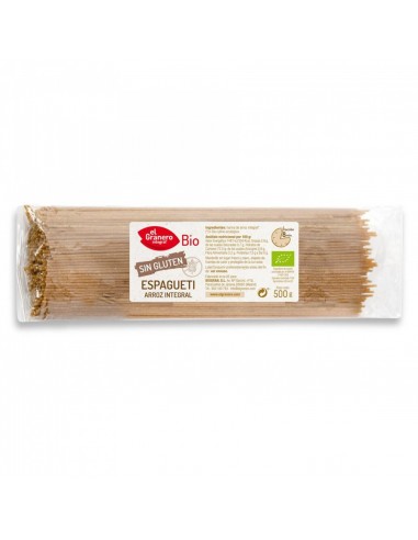 Espaguetis de Arroz Integral Sin Gluten 500 Gr (El Granero)