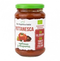 Salsa de Tomate Puttanesca con Olivas y Alcaparras 350 Gr (Bio Orgánica Italia)