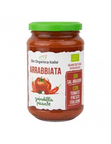 Salsa de Tomate Arrabiata Picante 350 Gr (Bio Orgánica Italia)
