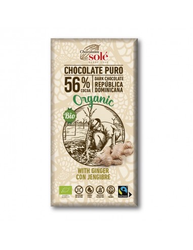 Chocolate Negro con Jengibre 56 % Cacao 100 Gr (Solé)