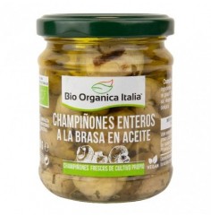 Champiñones Enteros a la Brasa en Aceite 190 Gr (Bio Organica Italia)