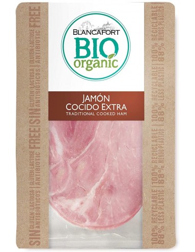 Jamón Cocido Ecológico Extra Claudia, Pack 80 Gr (Blancafort)