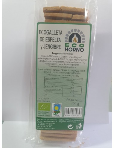 Ecogalleta de Espelta y Jengibre 190 Gr (Ecohorno)