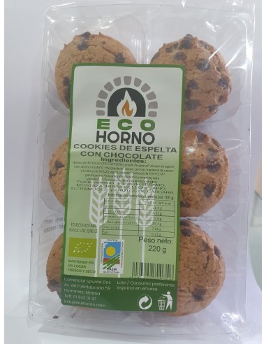 Cookies de Espelta con Chocolate 220 Gr (Ecohorno)