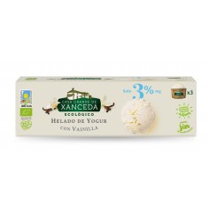 Helado de Yogur Ecológico con Vainilla, Tarrina 3 x 100 Ml (Casa Grande de Xanceda)