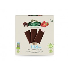Helado de Yogur Ecológico con Fresas y Chocolate, Caja 3 x 85 Ml (Casa Grande de Xanceda)
