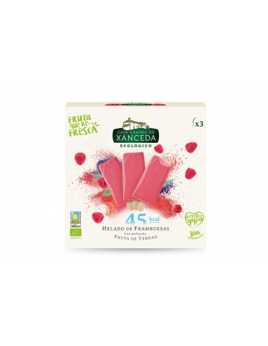 Helado Ecológico de Frambuesa, Caja 3 x 100 Ml (Casa Grande de Xanceda)